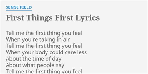 First Things First Lyrics by Stormzy from the Gang Signs & Prayer album - including song video, artist biography, translations and more: Like, alright, first things first, I've been putting in the work I'm a rebel with a cause (with a cause) Had problems…
